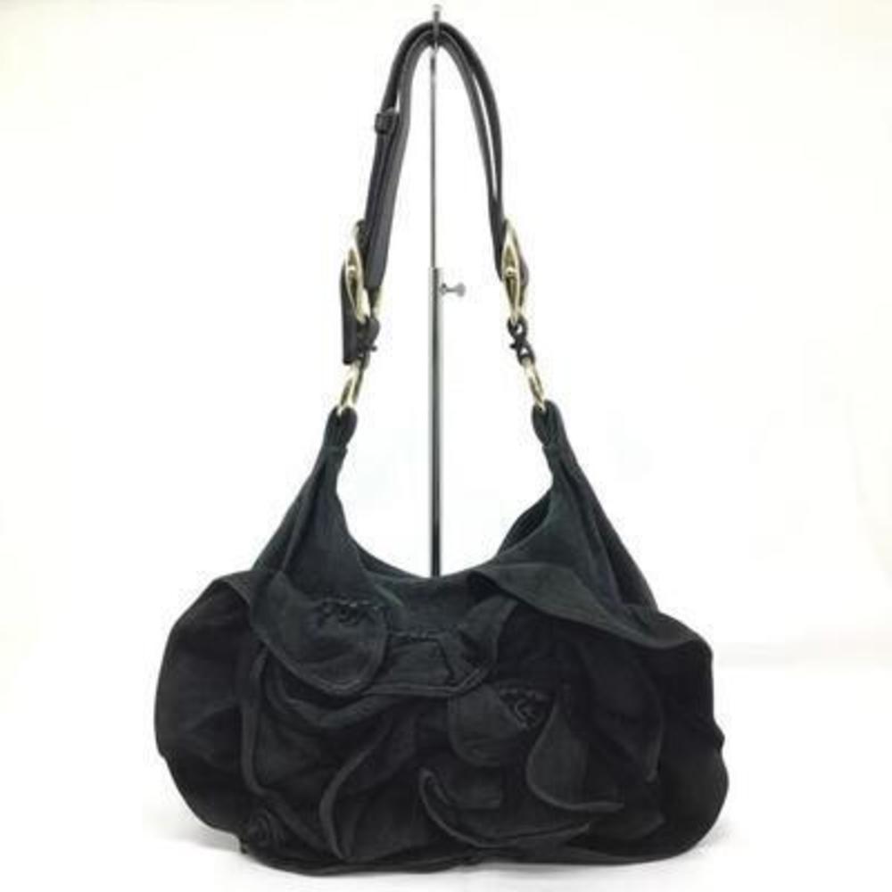 Yves Saint Laurent Flower Motif Shoulder Bag Black